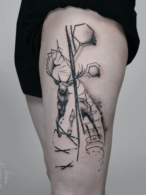 Watercolor tattoo by Hossam tattoos in Amsterdam