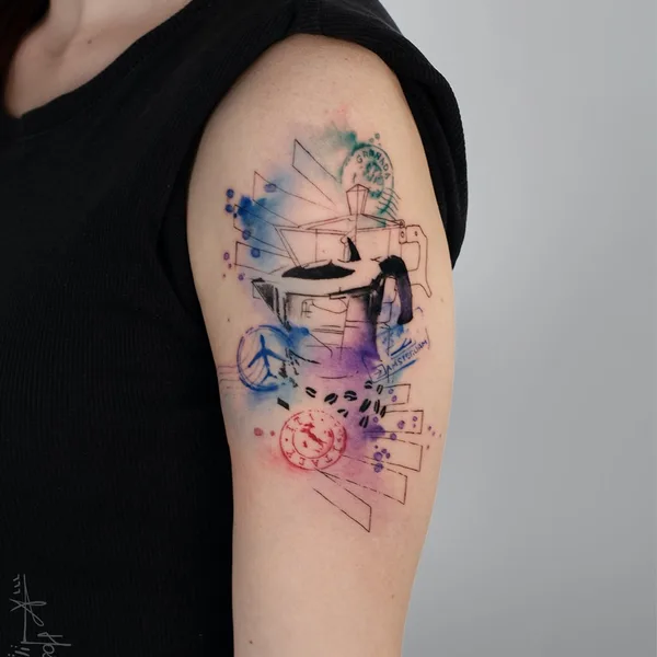 Watercolor tattoo by Hossam tattoos in Amsterdam