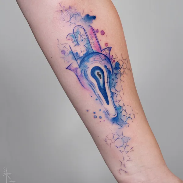 Watercolor tattoo by Hossam tattoos in Amsterdam