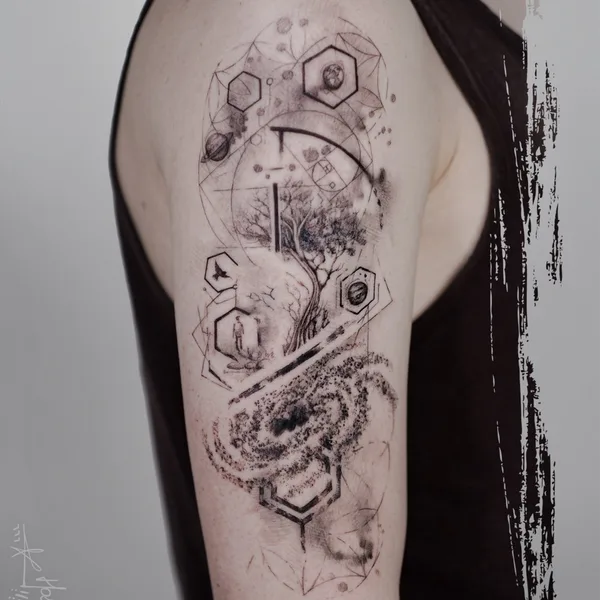 Watercolor tattoo by Hossam tattoos in Amsterdam