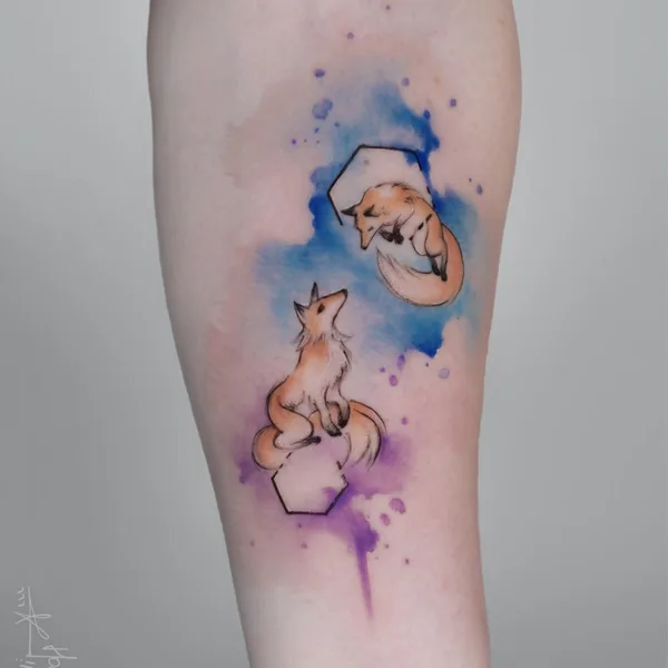 Watercolor tattoo by Hossam tattoos in Amsterdam
