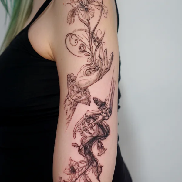 Geometric tattoo by Ivan Tahine  in Tbilisi