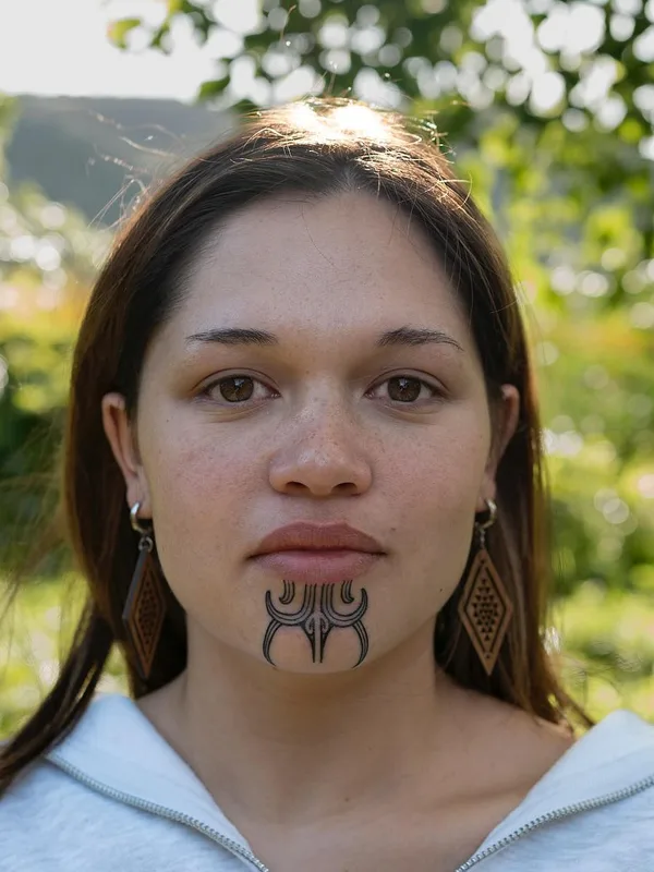 female black tribal tattoo auf face #88521 | Tätowierer Lance Ngata