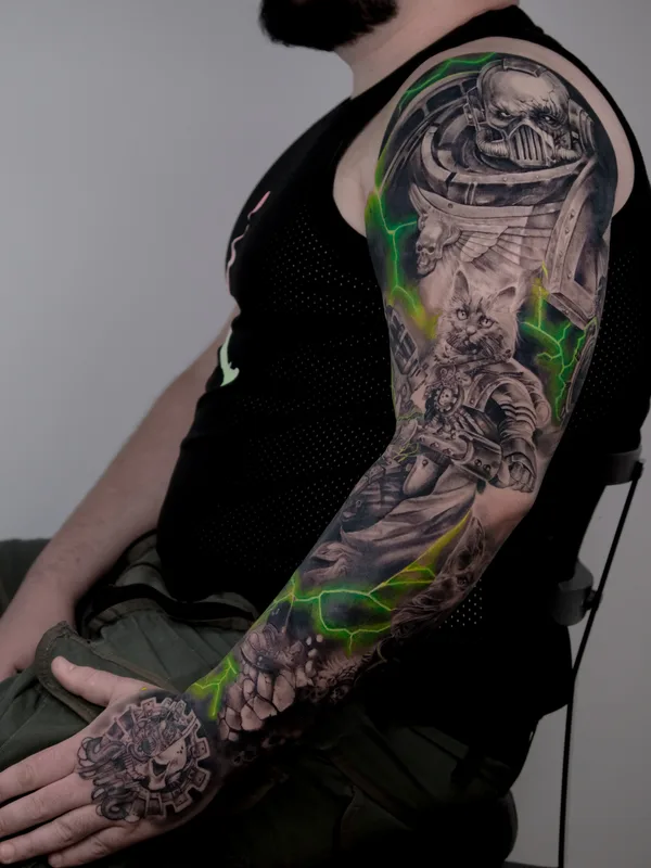 male blackandgrey realism Tatuaggio su sleeve #85286 | Tatuatore Mariia Agafonova 