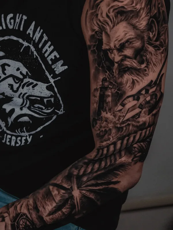 male blackandgrey realism Tatuaggio su sleeve #85287 | Tatuatore Mariia Agafonova 