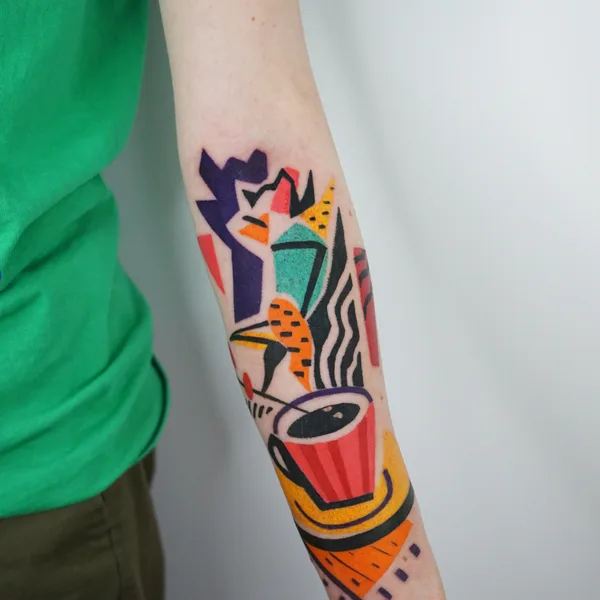 Abstract tattoo by Marta Kudu in Warszawa