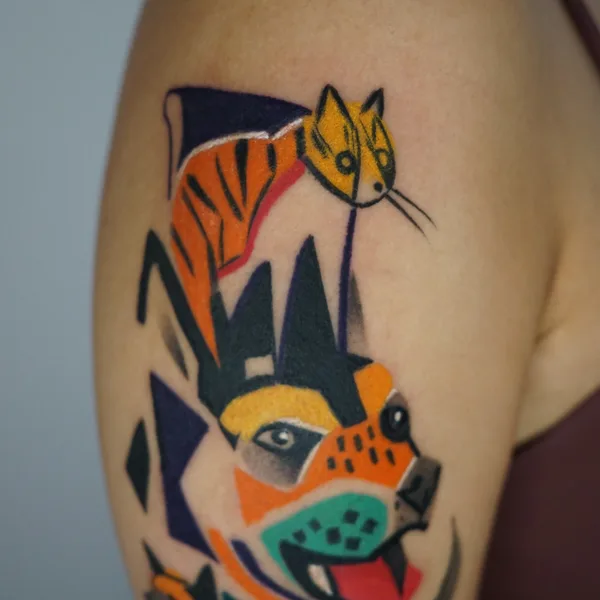 Abstract tattoo by Marta Kudu in Warszawa