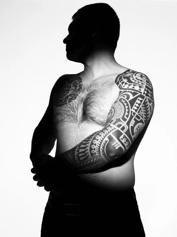 male black polynesian Tatuaggio su sleeve #84367 | Tatuatore Maxim Desnev