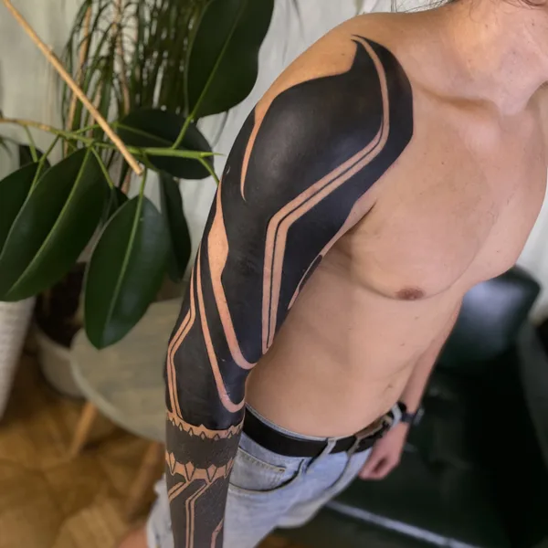Ornamental tattoo by Maxim Desnev in Ярославль