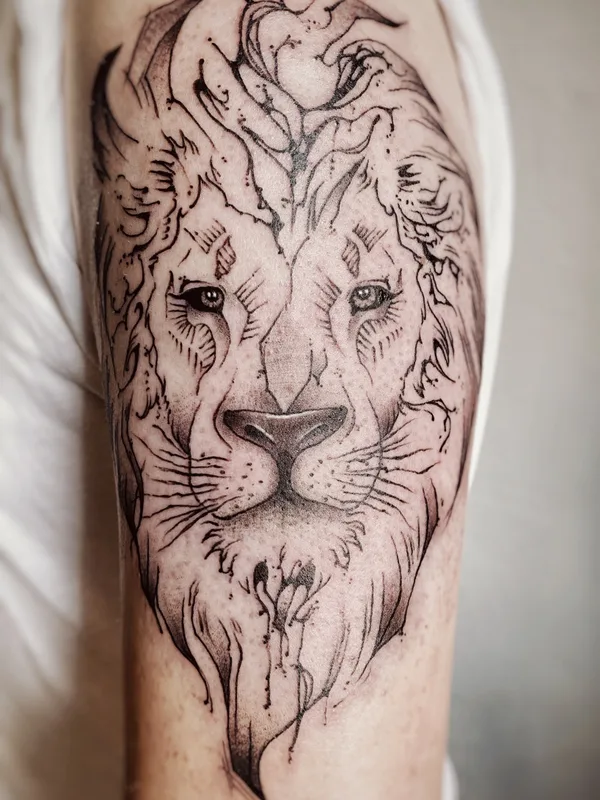 male blackandgrey illustrative tatouage sur shoulder #85747 | Artiste tatoueur May