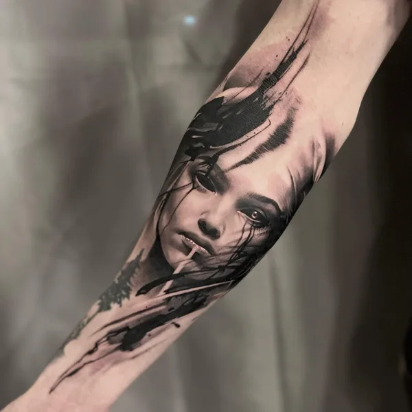 Portrait tattoo by Michelle Vestergård Andersen in Odense