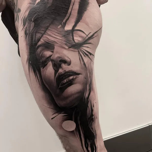 Portrait tattoo by Michelle Vestergård Andersen in Odense