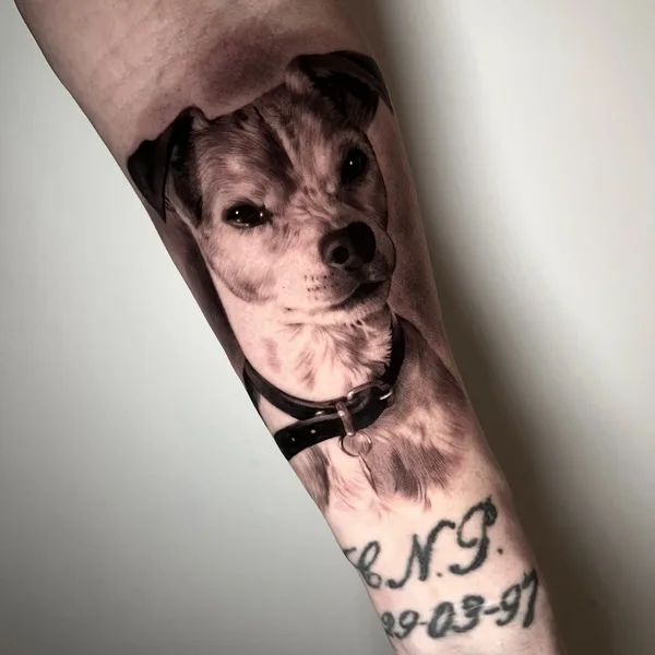 Portrait tattoo by Michelle Vestergård Andersen in Odense