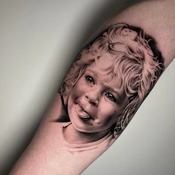 Portrait tattoo by Michelle Vestergård Andersen in Odense