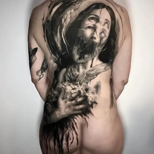 Portrait tattoo by Michelle Vestergård Andersen in Odense
