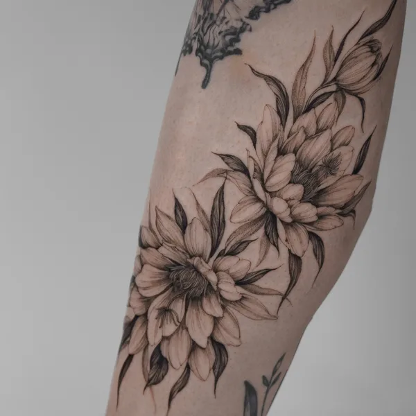 Botanical tattoo by Miriam Andrea