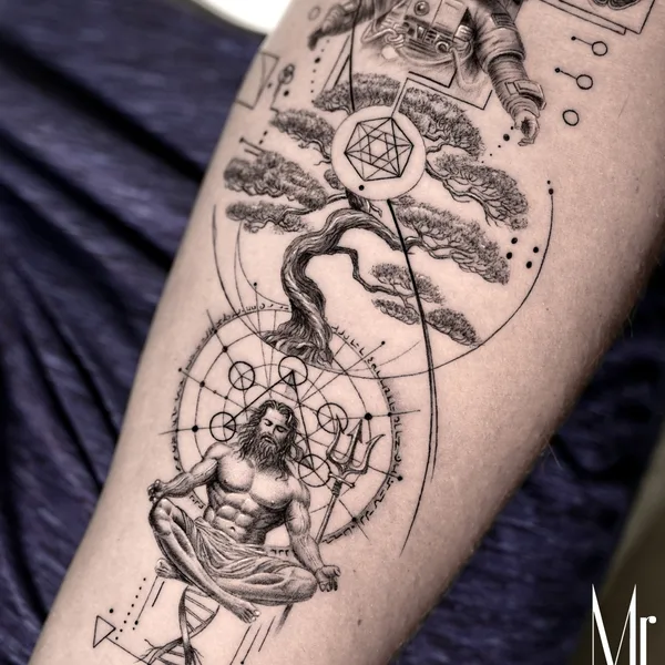 Black tattoo by Mr. J Fineline in Munich