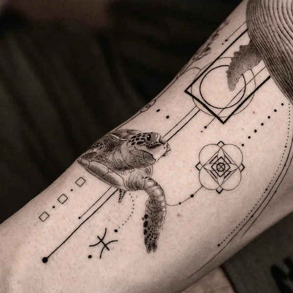Black tattoo by Mr. J Fineline in Munich