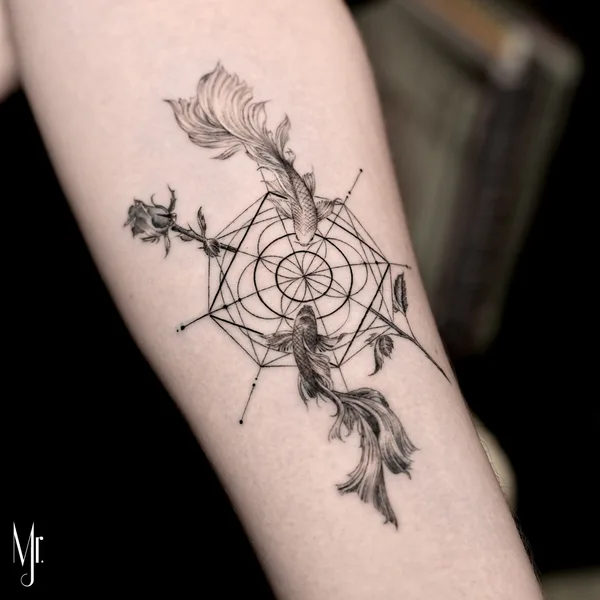 Black tattoo by Mr. J Fineline in Munich