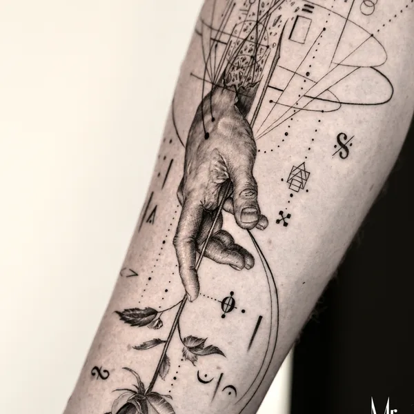 Black tattoo by Mr. J Fineline in Munich