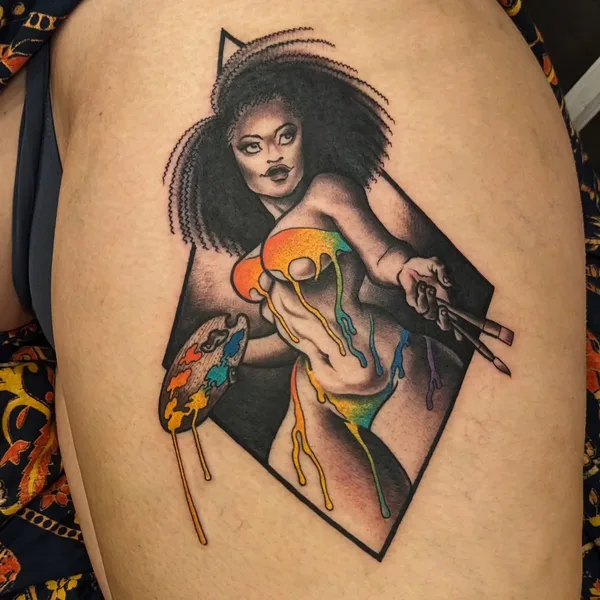 New School tattoo by Onnie O'Leary in Sydney
