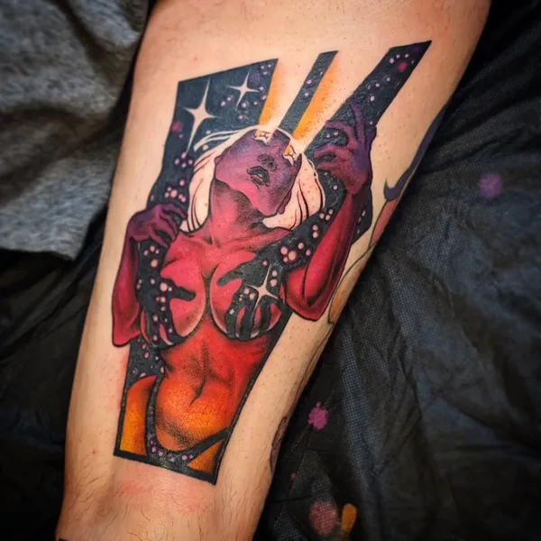 New School tattoo by Onnie O'Leary in Sydney