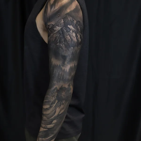 Trash Polka tattoo by Polina Cohen in San Francisco