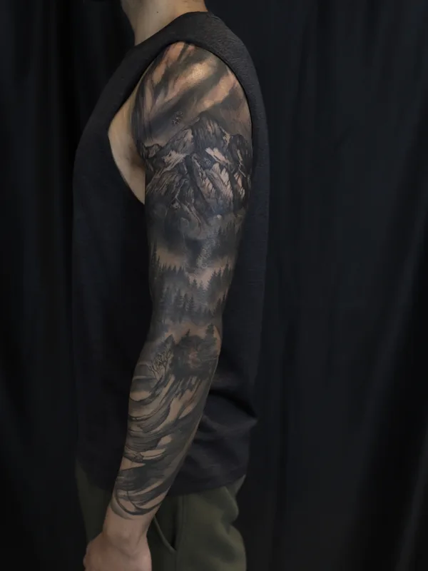 Trash Polka tattoo by Polina Cohen in San Francisco