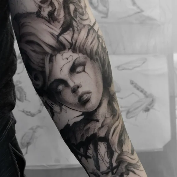 Lettering tattoo by Redz Roman in Shanghai