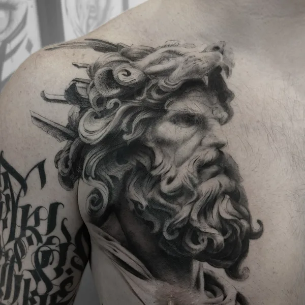 Lettering tattoo by Redz Roman in Shanghai