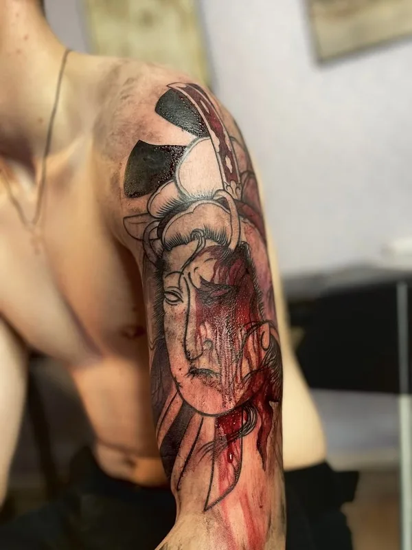 male color japanese татуировка на full sleeve #86064 | Тату мастер Mr.Evil Руслан Бажанов