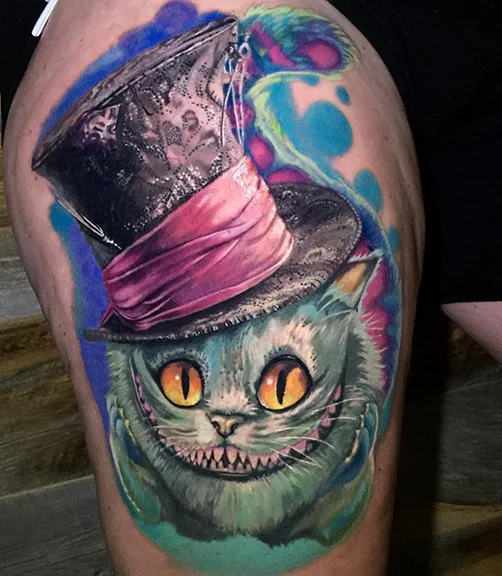 female color surrealism Tatuagem em leg #88610 | Tatuador Sean McCready