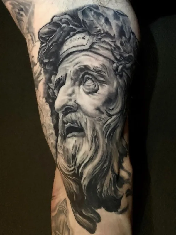 male blackandgrey portrait Tatuagem em shoulder #88612 | Tatuador Sean McCready
