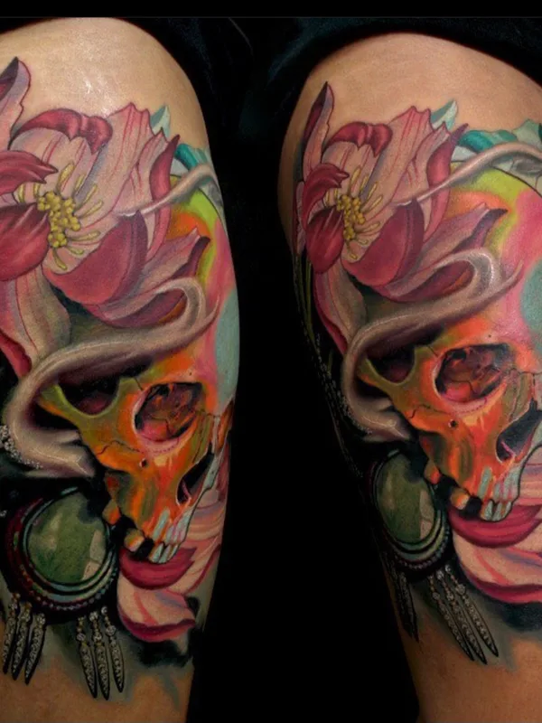 female color neotraditional Tatuagem em thigh #88613 | Tatuador Sean McCready