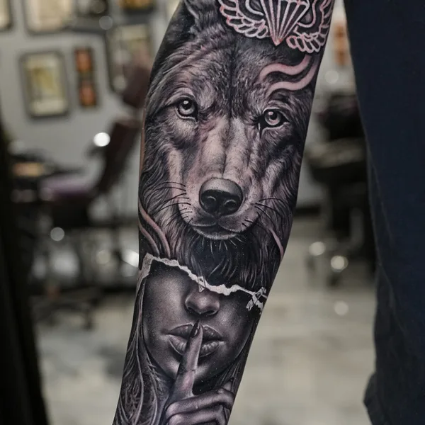 Surrealism tattoo by Sebastian pozo in Raleigh