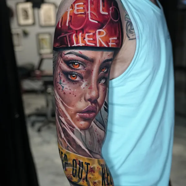 Surrealism tattoo by Sebastian pozo in Raleigh
