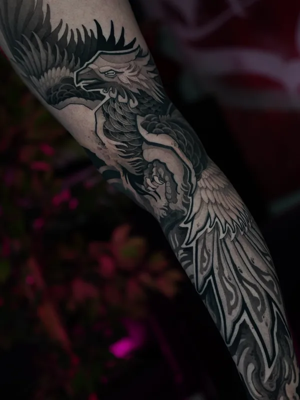 Graphic tattoo by Siinsay in Düsseldorf