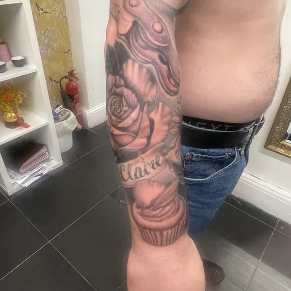 freehand tattoo by Terry Brown in London