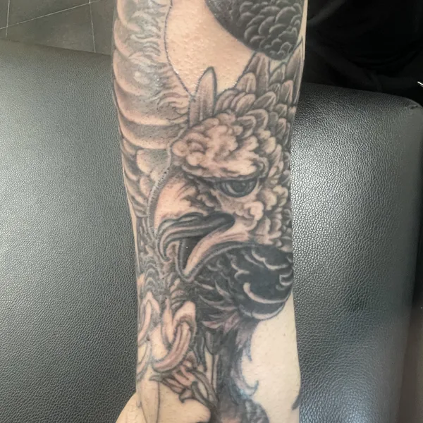freehand tattoo by Terry Brown in London
