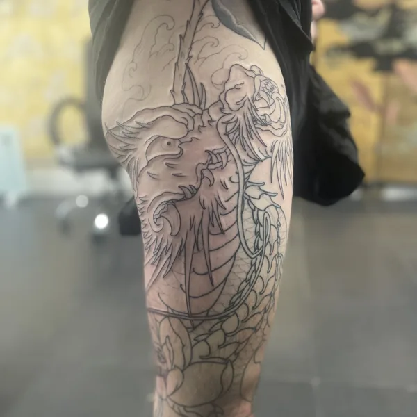 freehand tattoo by Terry Brown in London