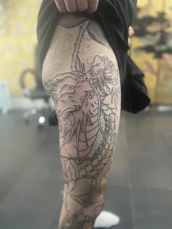 freehand tattoo by Terry Brown in London