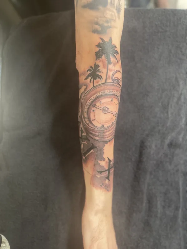 freehand tattoo by Terry Brown in London