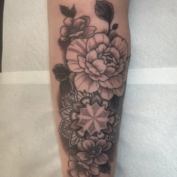 freehand tattoo by Terry Brown in London