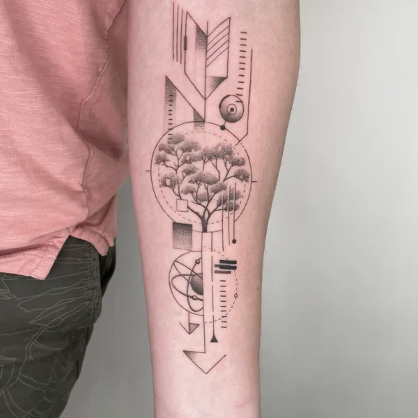 Geometric tattoo by Val  in New York City