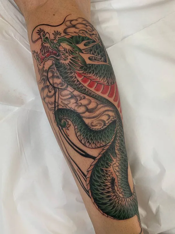male color japanese татуировка на leg #85927 | Тату мастер Valera Pashkov | Cover-up Tattoo Lisbon