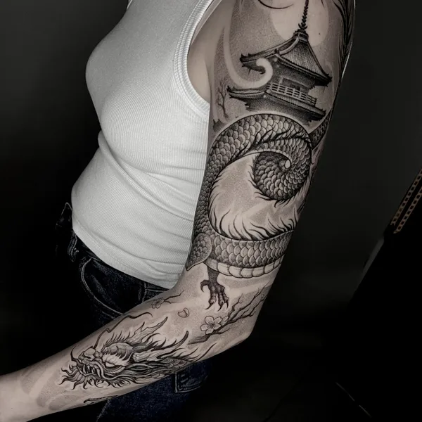 whipshading tattoo by Александр Шкуратов in Moscow