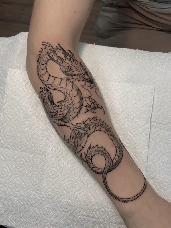 black and grey japanese татуировка на forearm #88643 | Тату мастер Алексей Воробьев