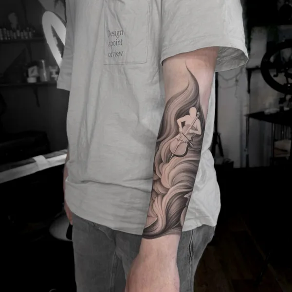 Graphic tattoo by Анастасия Шарм in Moscow