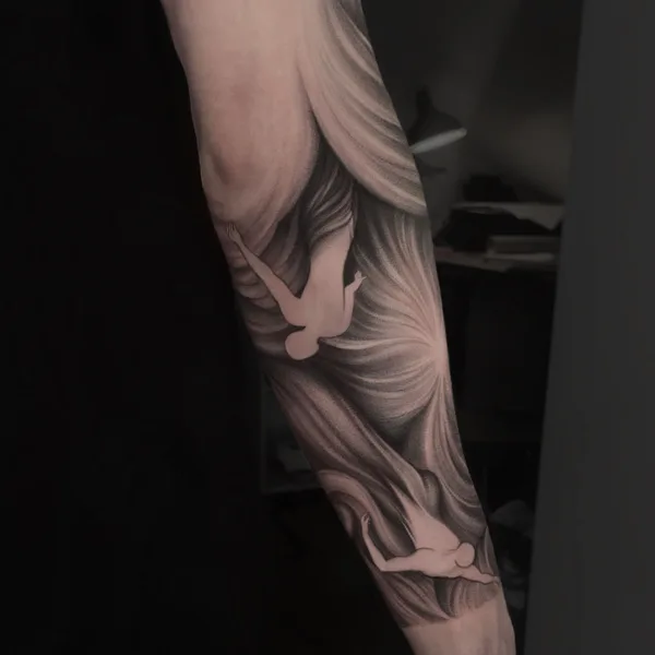 Graphic tattoo by Анастасия Шарм in Moscow