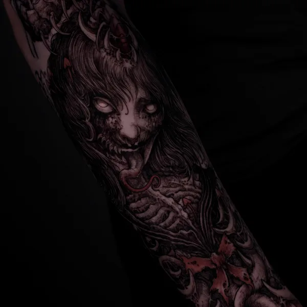 Horror tattoo by Андрей Гримм in Moscow